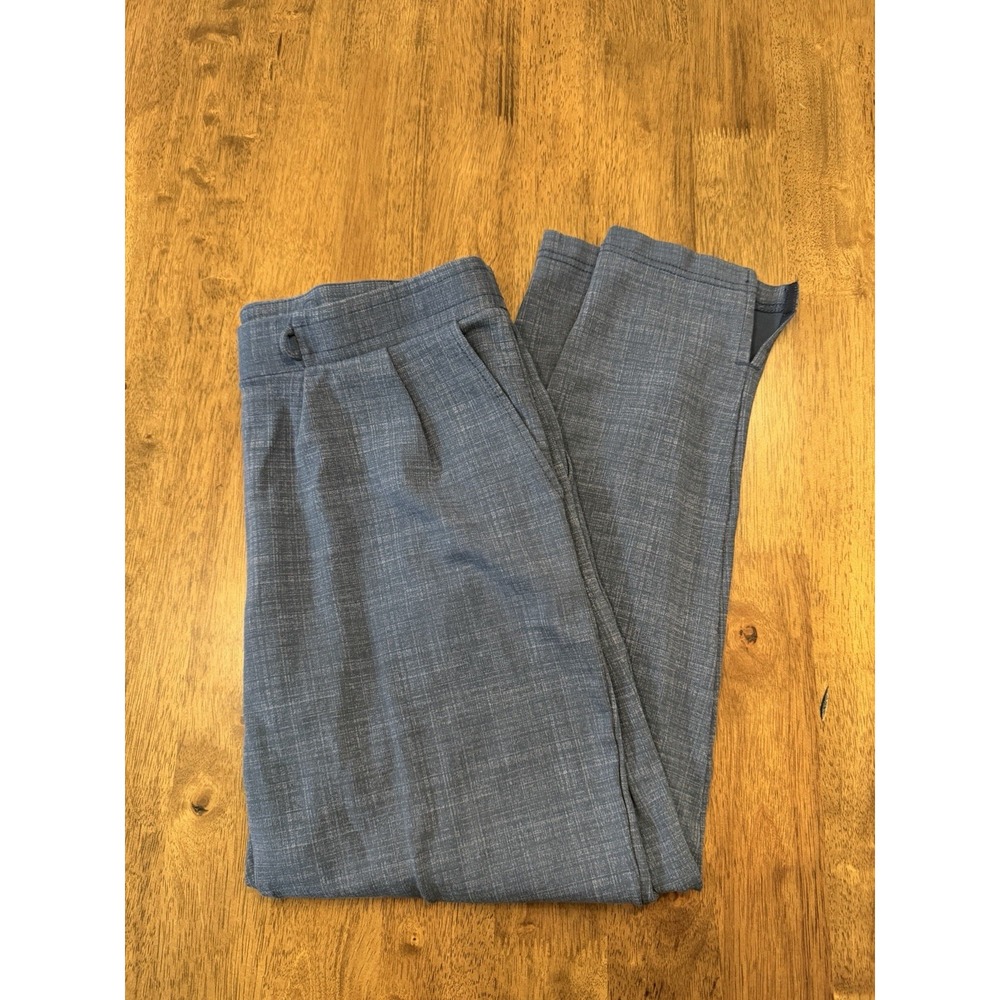 Betabrand Dress Pant Size M Medium Blue Faux Denim Straight Leg Stretch